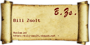 Bili Zsolt névjegykártya
